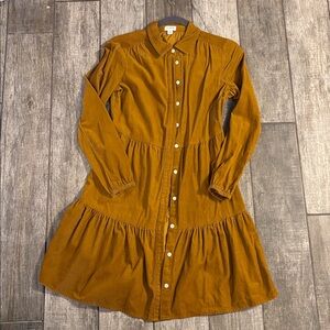 J. Crew Mustard Corduroy Dress